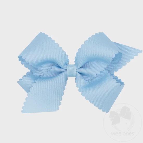 Medium Grosgrain Hair Bow w/Scalloped Edge-MIB