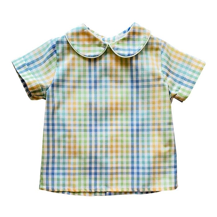 Pier Plaid Piped Shirt, Size: 12m