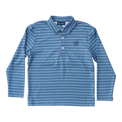 Bluefin &amp; Powder Stripe -  LS Performance Polo