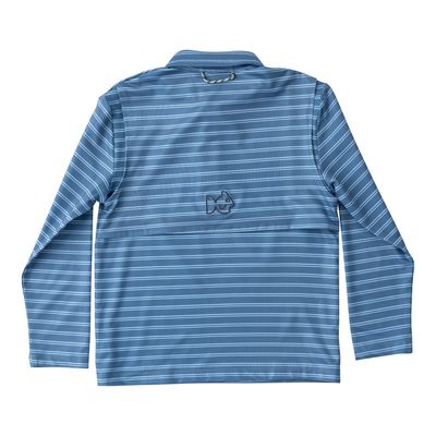 Bluefin &amp; Powder Stripe -  LS Performance Polo