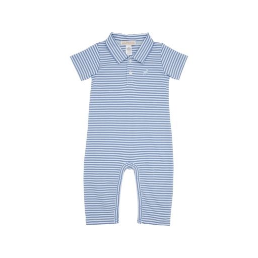 Sir Proper&#39;s Romper with Pants, Size: 36M, Colour: Barbados Blue Stripe/Buckhead Blue