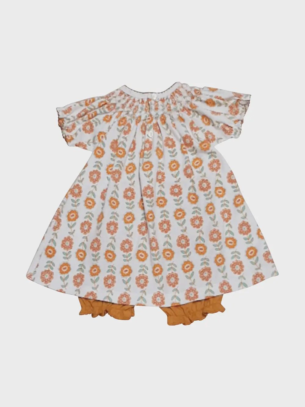 St. Remmy Pima Cotton Knit Girls Fall Smocked Bishop, Size: 3M