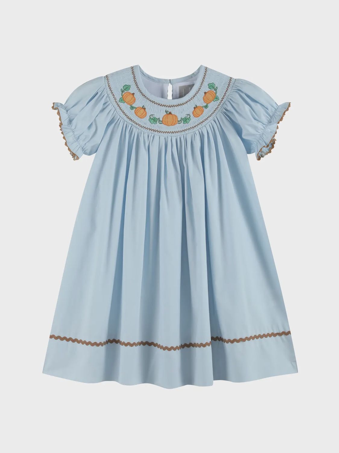 Blue Pumpkin Gingham Smocked Bishop Dress, Size: 12-18M