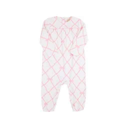 Long Sleeve Penny`s Playsuit, Size: 1218M, Colour: Belle Meade Bow/Pier Party Pink