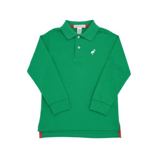 Prim and Proper Polo LS-Pima, Size: 5, Colour: Kiawah Kelly Green/Worth Avenue White, Season: 24FA