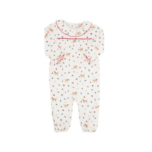 LS Ramona Ruffle Romper, Size: 36M, Colour: Mae Park Mini Floral/Richmond Red