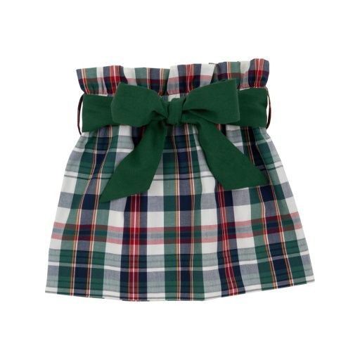 Beasley Bow Skirt - Woven Yarn, Size: 4T, Colour: Field Park Plaid/Grier Green