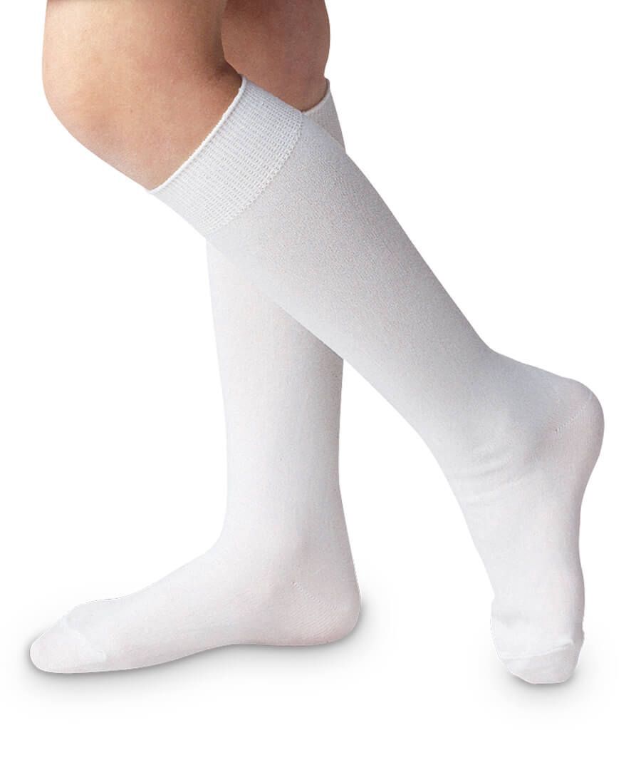 Classic White Nylon Knee High Socks - White, Size: Newborm