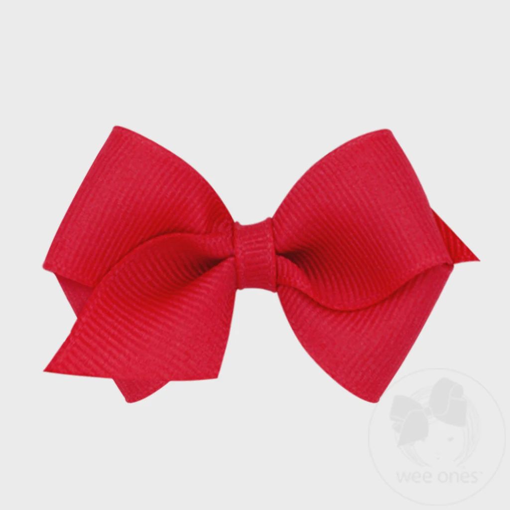 Wee Classic Grosgrain Girls Hair Bow - RED