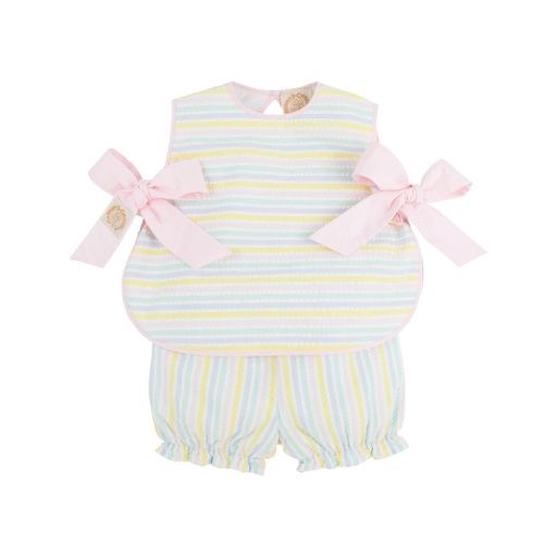 Talbott Tie Side - Seersucker, Size: 3T, Colour: Siesta Key Seersucker/Palm Beach Pink