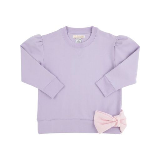 Cassidy Comfy Crewneck- Bow, Size: 4T, Colour: Lauderdale Lavender/Palm Beach Pink, Season: 25SP