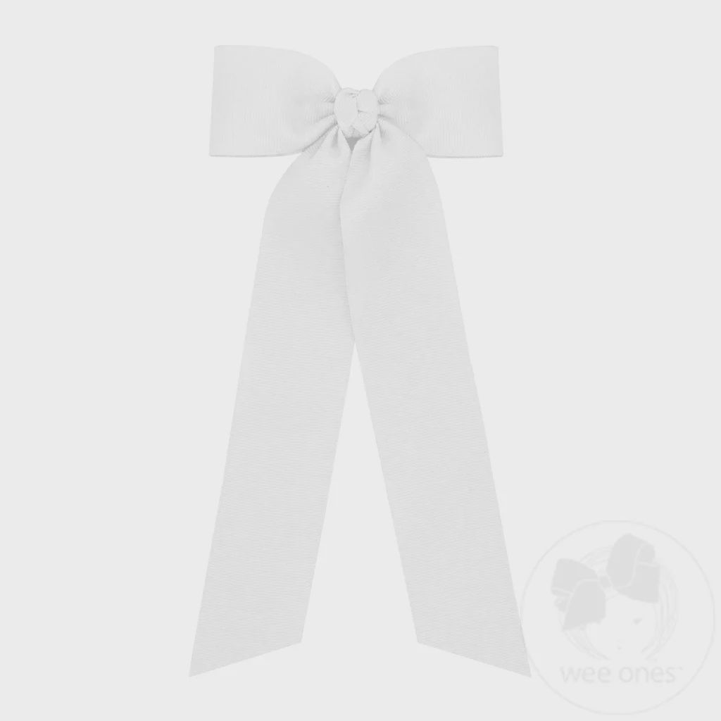 WHITE - Medium Grosgrain Streamer Tails