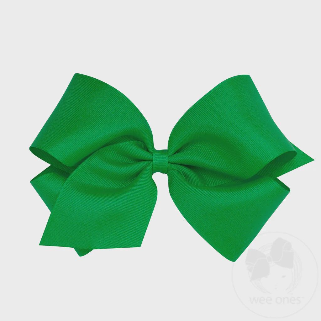 King Classic Grosgrain Hair Bow (Plain Wrap) - GRN