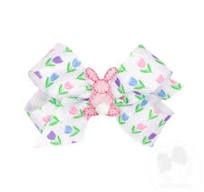 Mini Easter Tulip Print Hair Bow