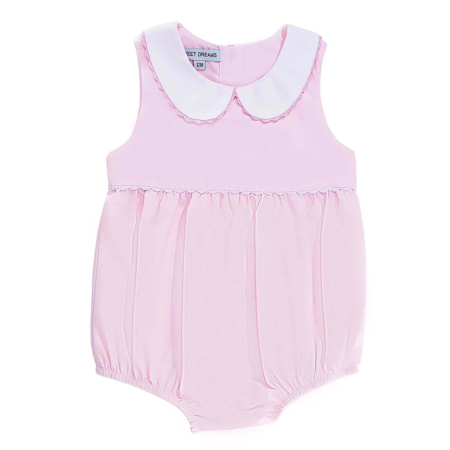 Paisleys Pink Bubble w/ric rac trim, Size: 6M