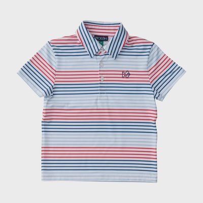Boys Performance Polo - Americana Stripe