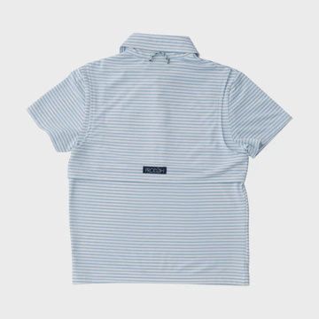 Boys Perf Polo - Clear Sky Stripe