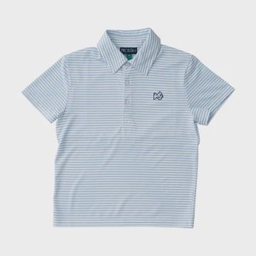 Boys Perf Polo - Clear Sky Stripe, Size: 2T
