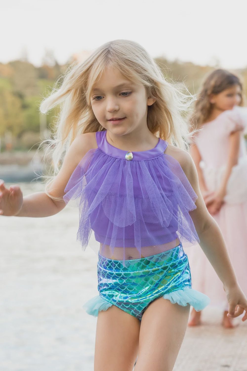 Mermaid Swimsuit - Purple, Size: 3-4