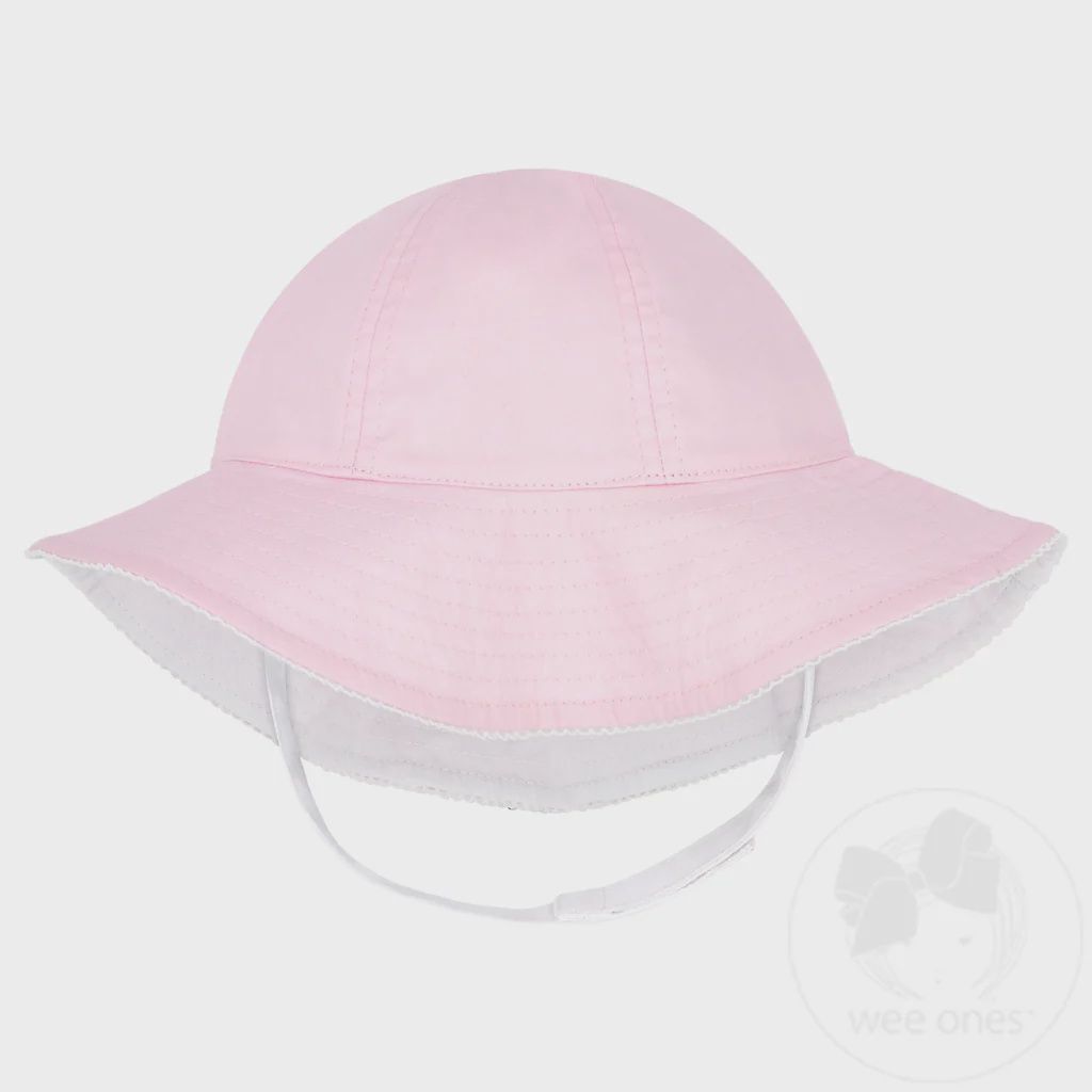 Reversible Girls Moonstitch Brim Hat, Size: 0-6M