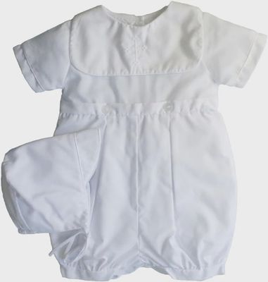Embroidered Cross Christening Romper