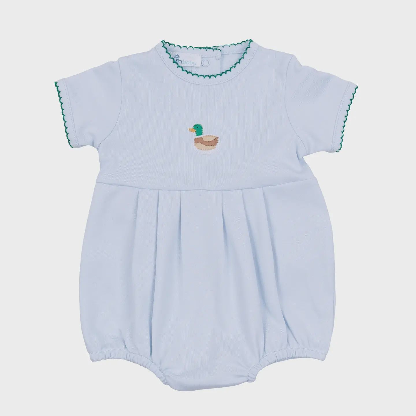 Mini Mallard Embroidered Bubble - Light Blue, Size: 3M