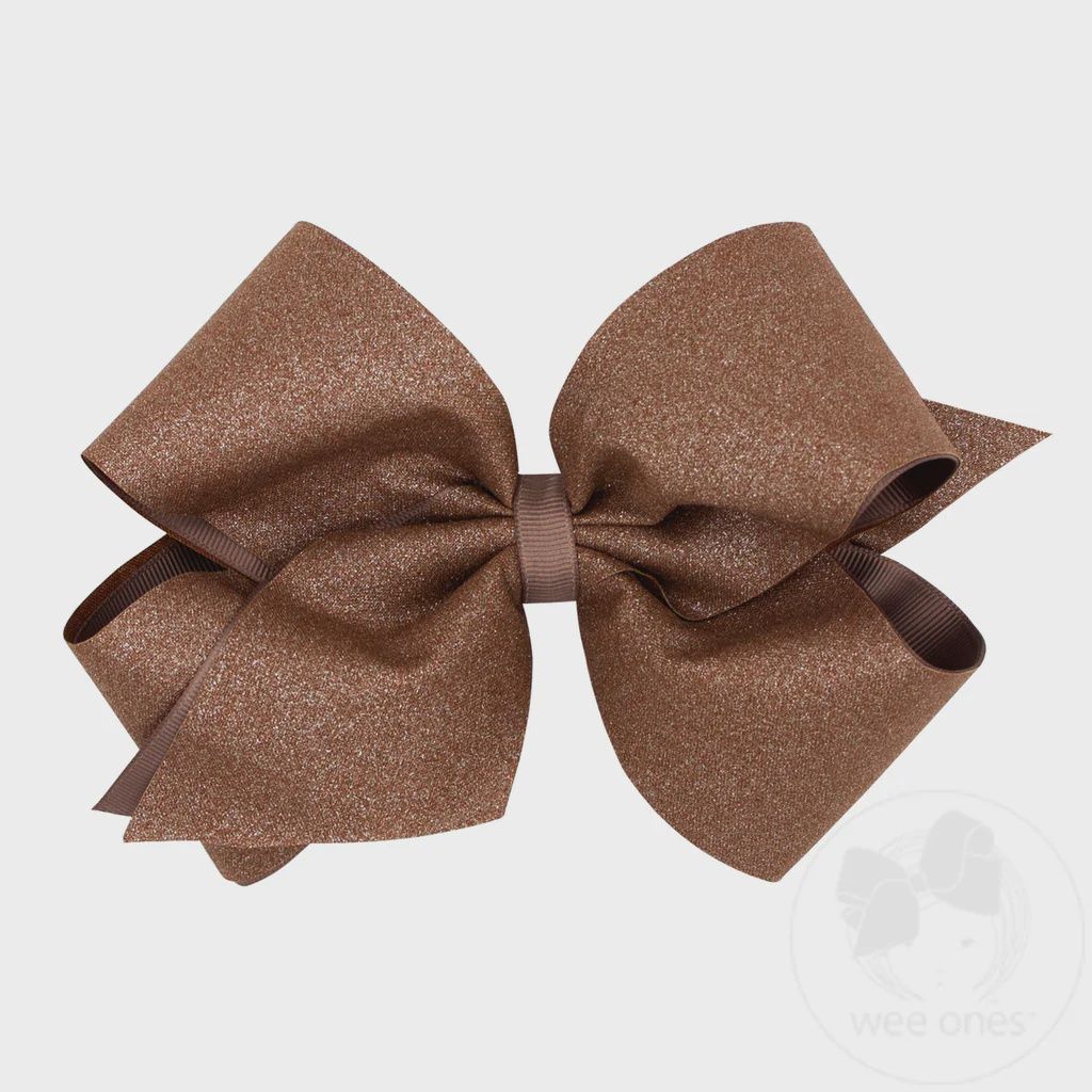 King Shimmer Fabric Bow - CHOC