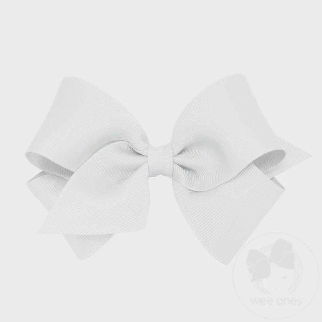 Small Classic Grosgrain Bow (Plain Wrap) - WHT