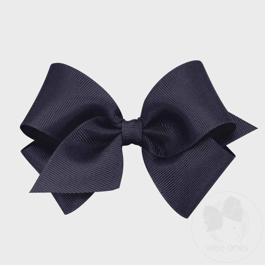 Small Classic Grosgrain Bow (Plain Wrap) - NAVY