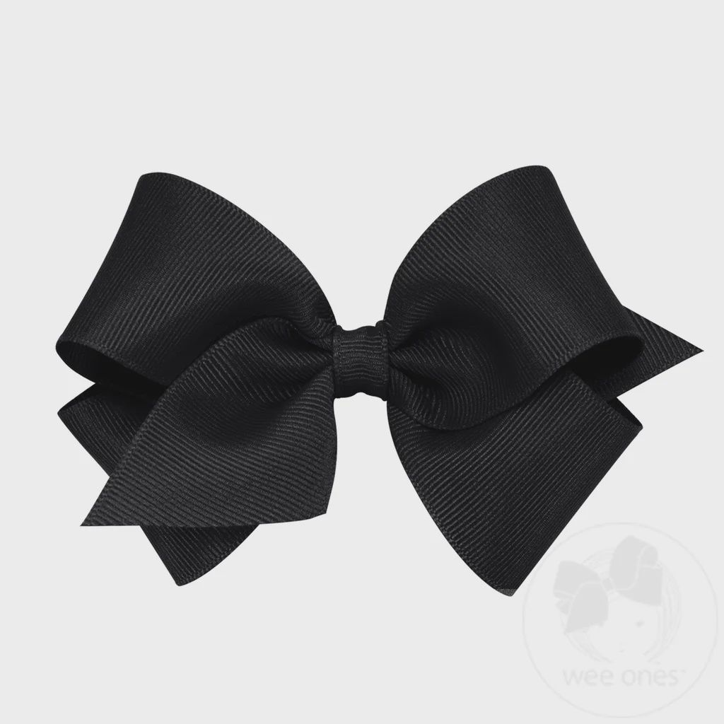 Small Classic Grosgrain Bow (Plain Wrap) - BLK