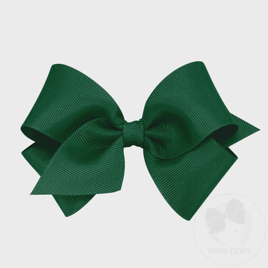 Small Classic Grosgrain Bow (Plain Wrap) - Forrest Green