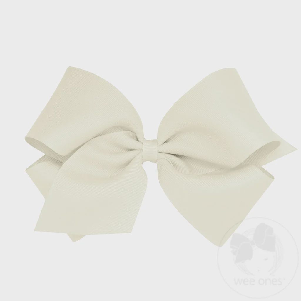 King Classic Grosgrain Bow (Plain Wrap) - Antique WHT