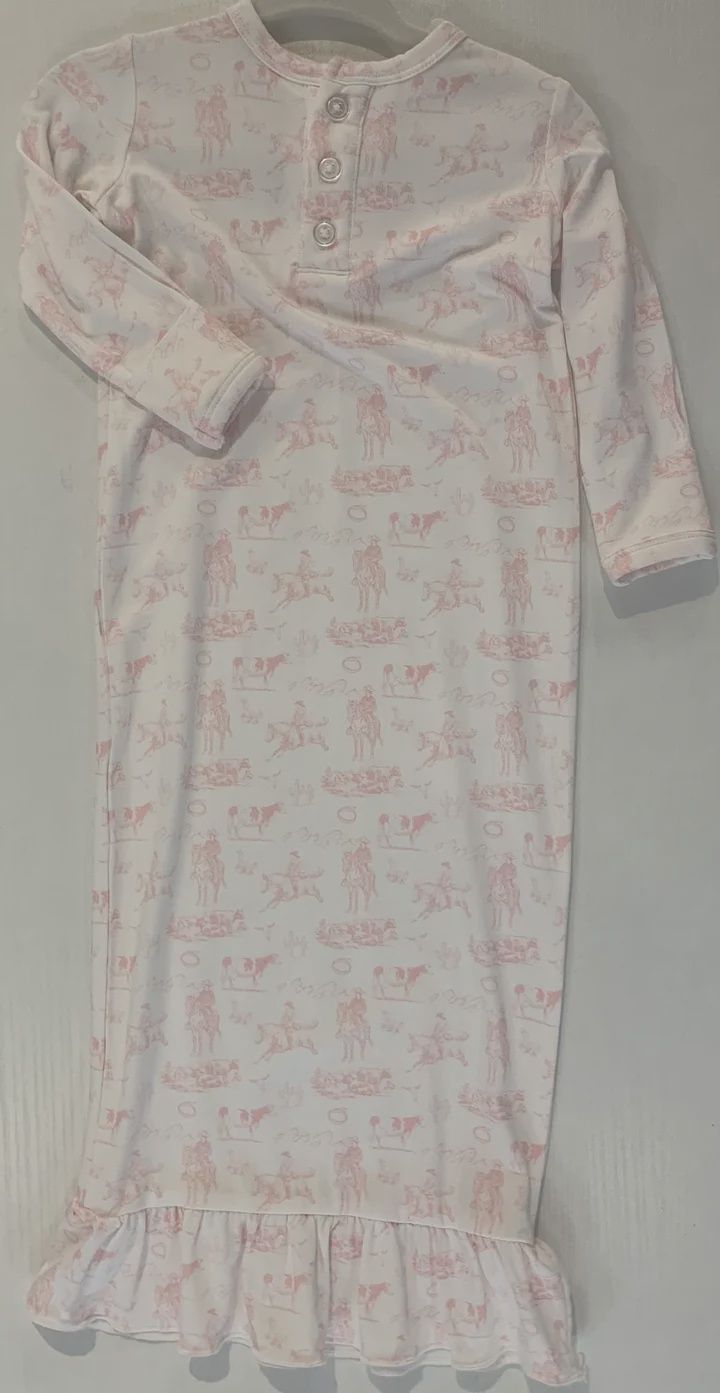 Pink Western Girl Gown, Size: NB