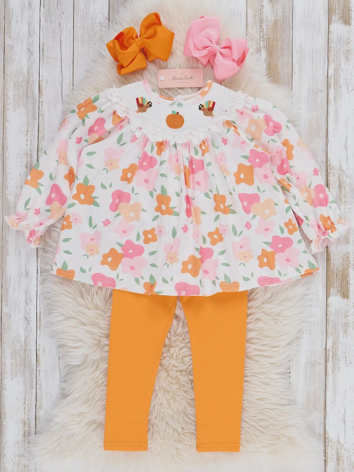 Time For Turkey Smocked Outfit, Size: S (2T)