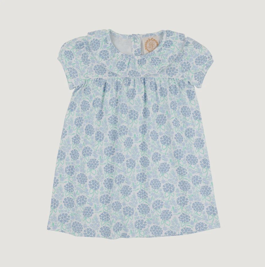 Short Sleeve Ramona Ruffle Dress, Color: Handful of Hydrangeas/Worth Ave White, Size: 2T