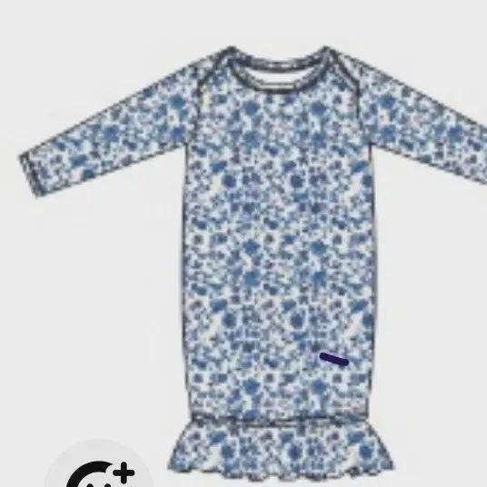 Blue Flowers Baby Girl Gown, Size: NB