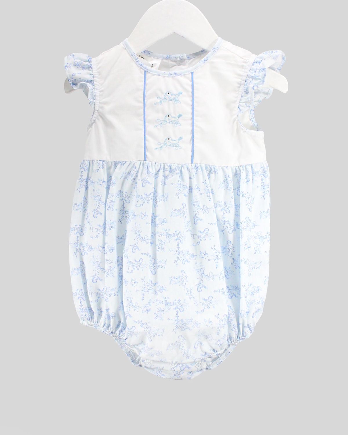 Blue Toile Primrose Bubble, Size: 3M