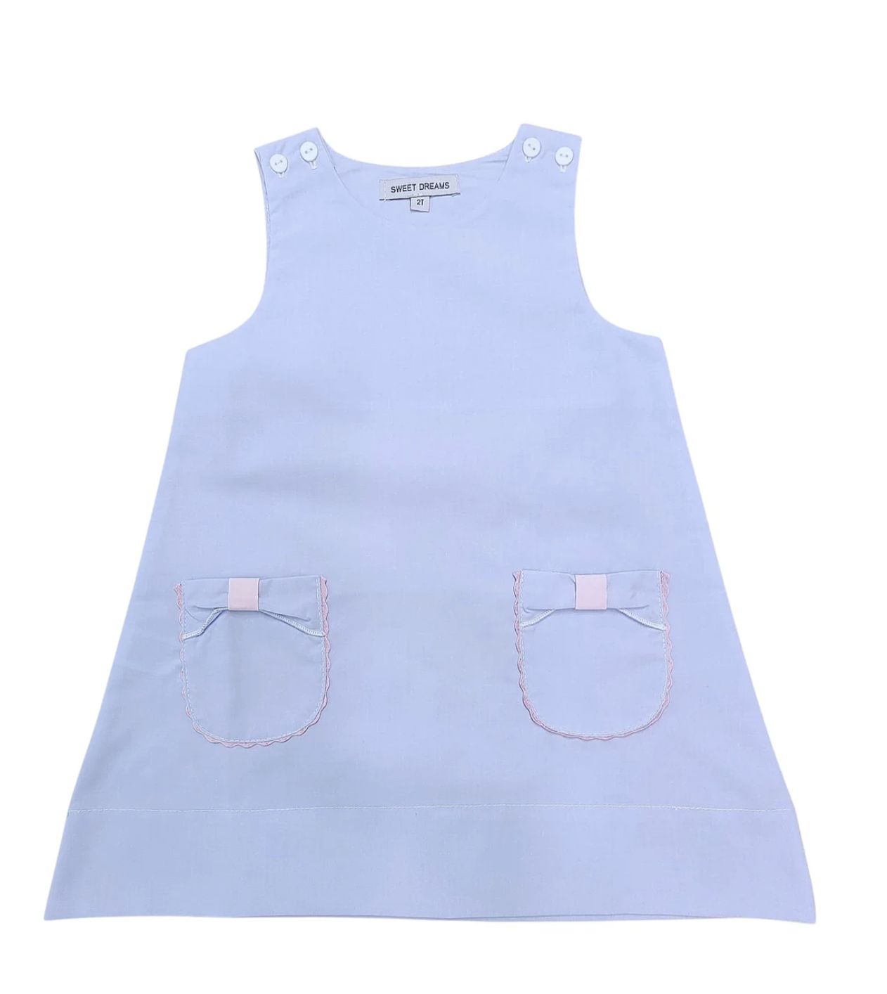 Blue Bow pocket dress, Size: 2T