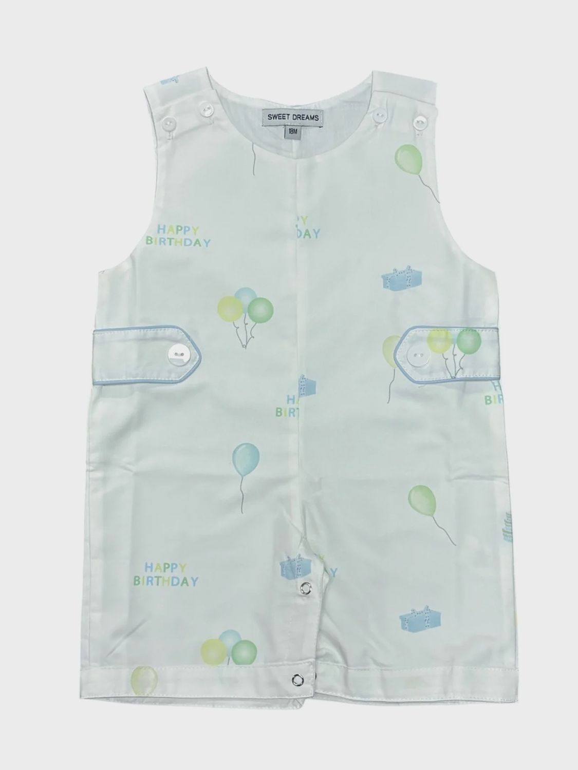 Happy Birthday Print Jon Jon, Size: 12M