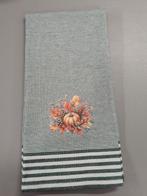 Pumpkin and Leaves Tea Towel