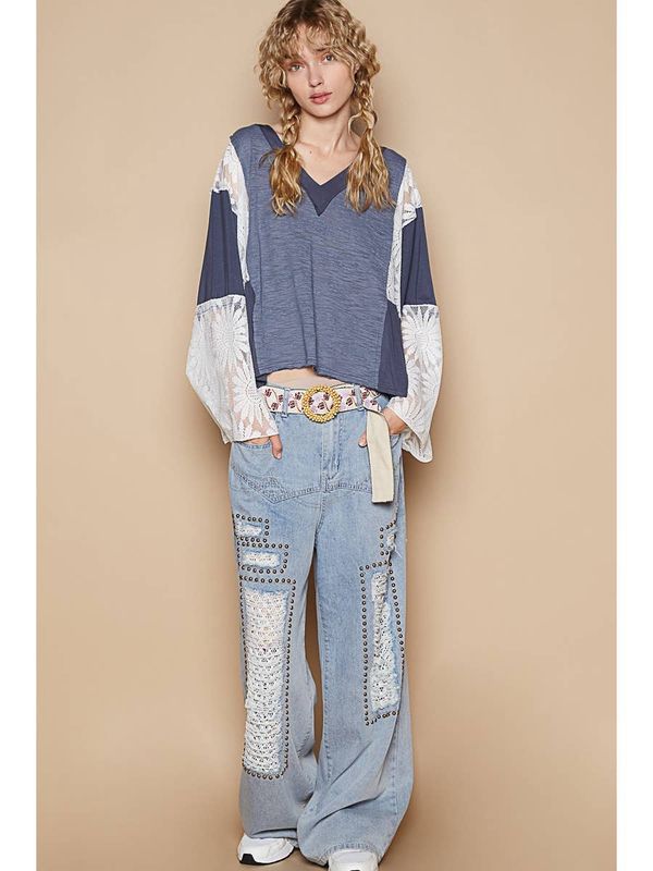 POL stud wide leg