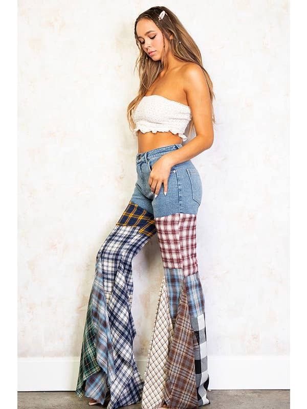 Fabric flare denim