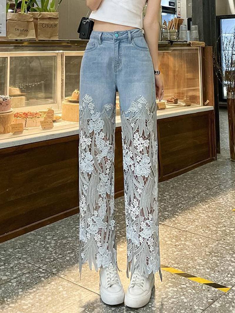 Jeans with Silver lace