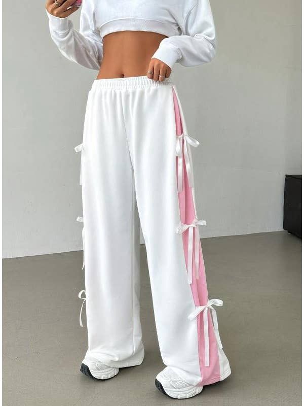 sweatpants with bows