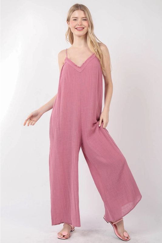 Cotton Gauze Fray Trim Jumper