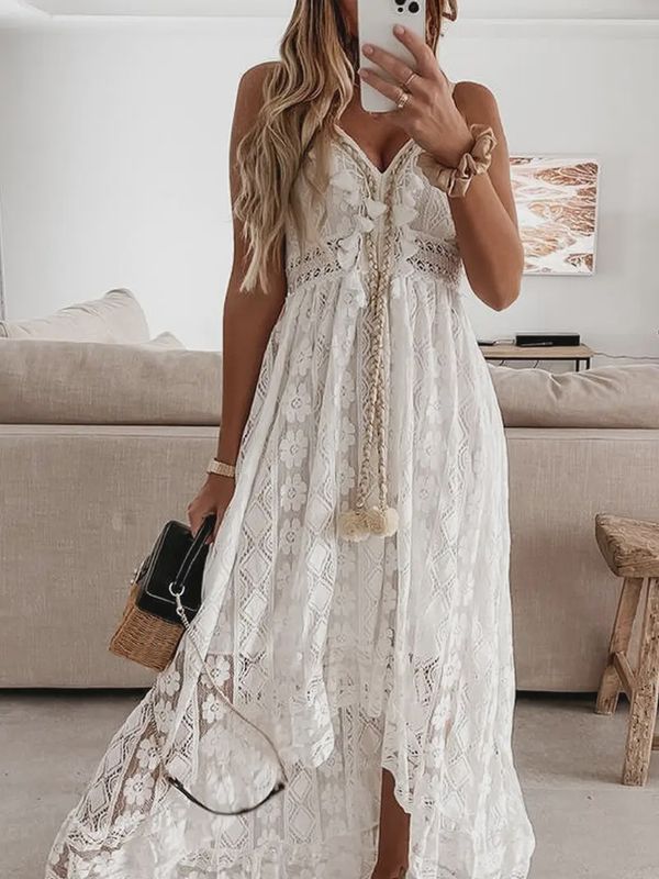 Summer white cover up dress