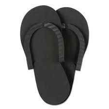Pedicure Slippers-Black-12pack