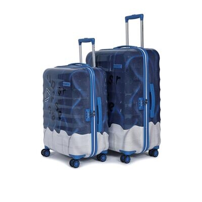 Packers Trolley Bag Set of 2 (S+M), Cabin &amp; Check-in Trolley Bag, Hardsided Polycarbonate Printed Luggage, Combination Lock, 8 Wheel Suitcase for Men and Women