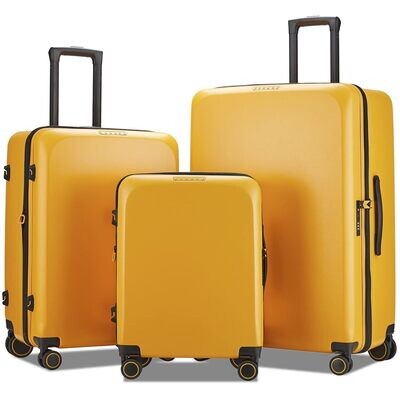 Packers Set of 3 Pcs (56 cms, 68 cms &amp; 78 cms) Yellow Hardsided Trolley Bags