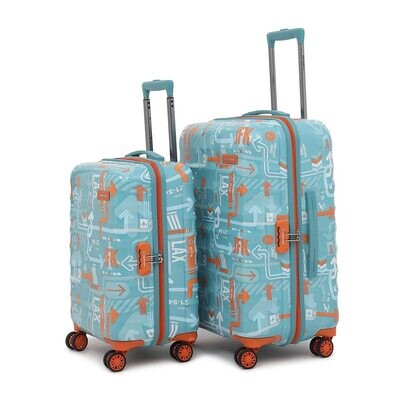 Packers Trolley Bag Set of 2 (S+M) |  Printed Trolley Bag | Combination Lock |  Suitcase for Men &amp; Women |